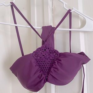Purple halter bikini top